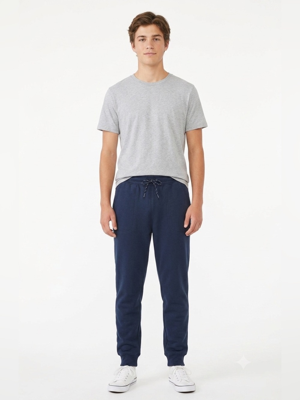 Athletic Works Boys Shearling Lined Jogger Pants, Size XXL (18) Navy Blue